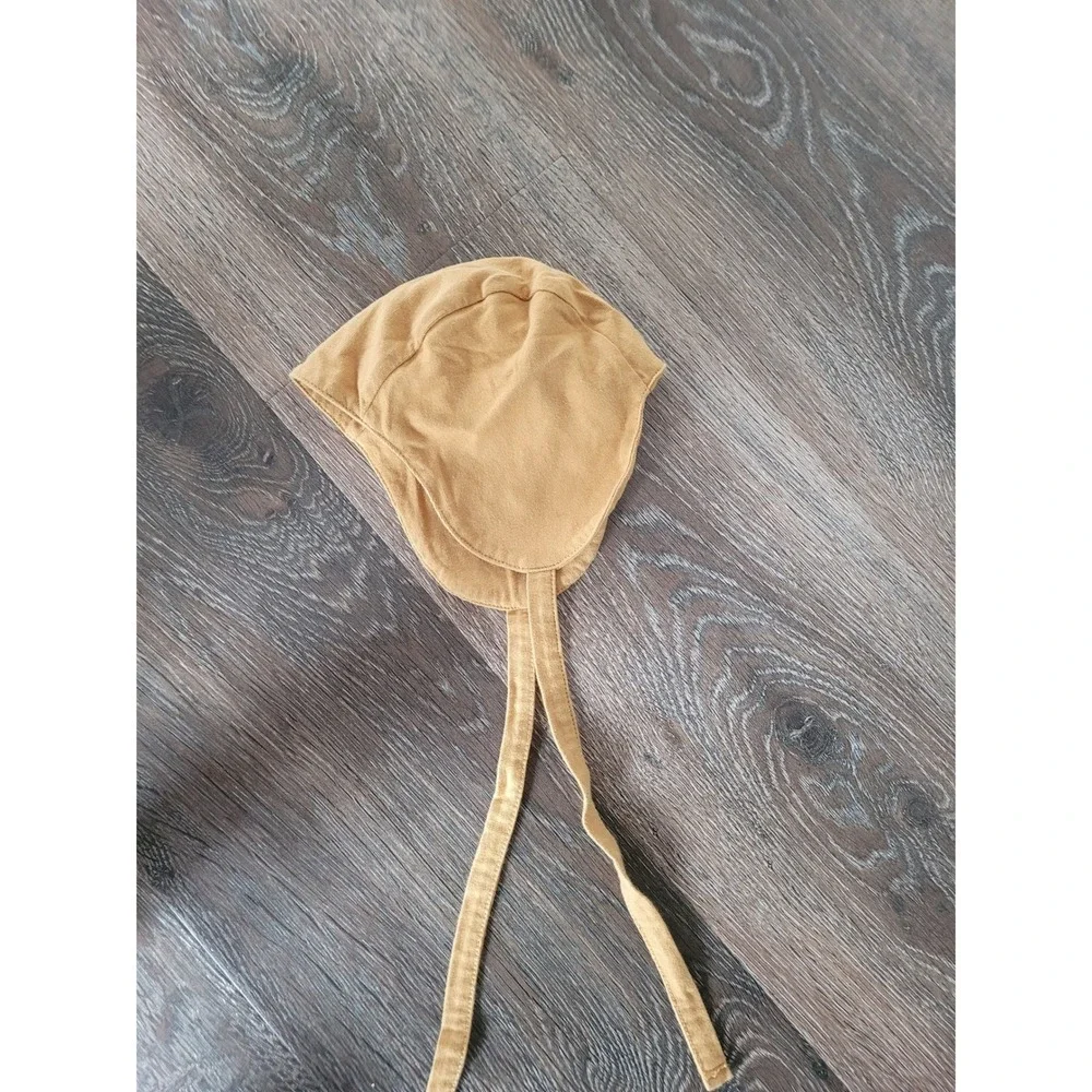 Kate Quinn Mustard Yellow Organic Cotton Baby Bonnet 3-6 Months Vintage Style #2